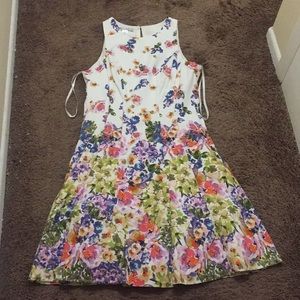 White Floral A-Line Dress